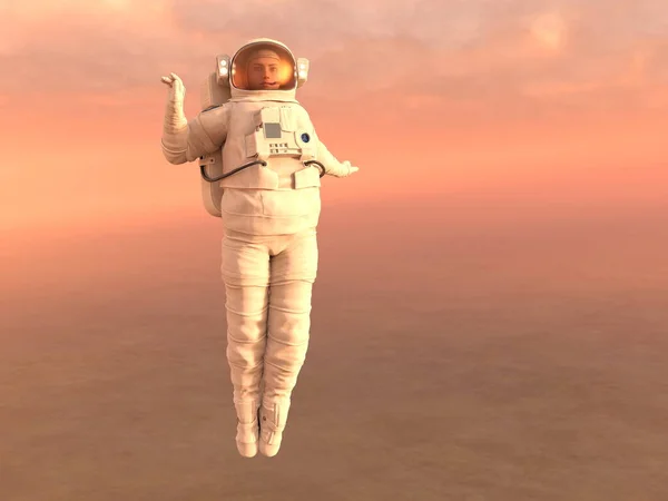 Рендеринг Женщины Космонавта — стоковое фото