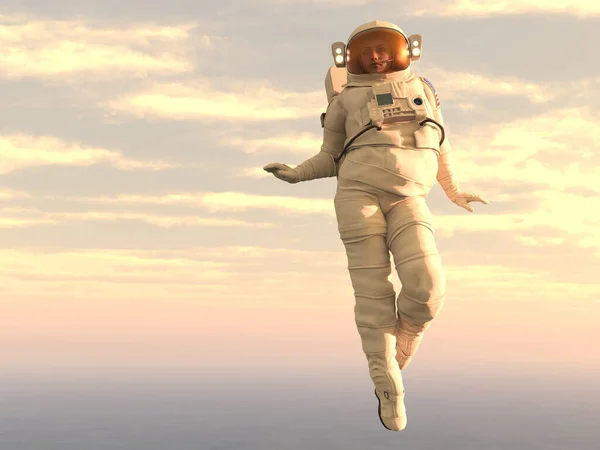 Dişi Bir Astronotun Boyutlu Canlandırması — Stok fotoğraf