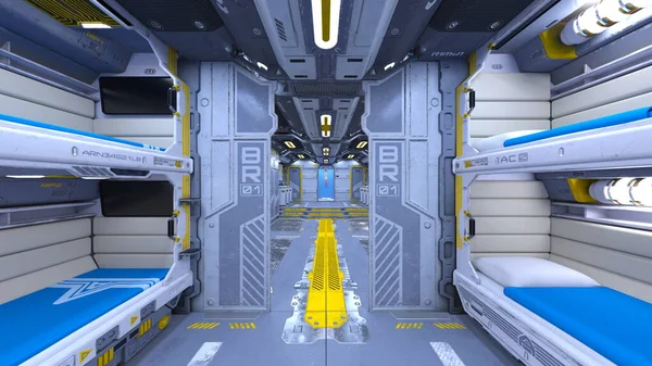 Uzay istasyonu peyzajının 3B görüntülemesi