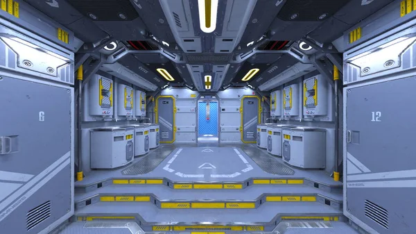 Uzay istasyonu peyzajının 3B görüntülemesi