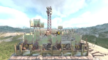 Fabrikanın arka bahçesinin 3 boyutlu görüntüsü