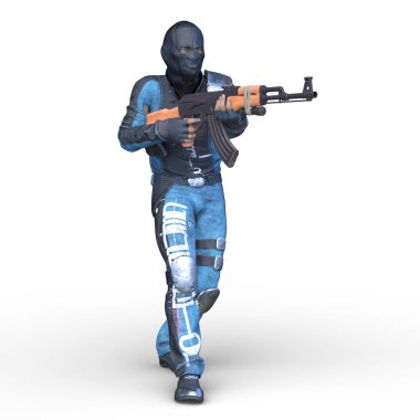 Maskeli askerin 3 boyutlu canlandırması