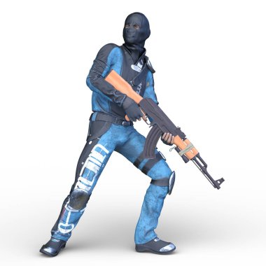 Maskeli askerin 3 boyutlu canlandırması