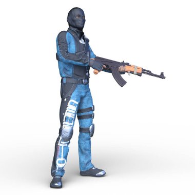 Maskeli askerin 3 boyutlu canlandırması