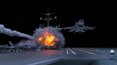 Uçak gemisinin 3D görüntülemesi