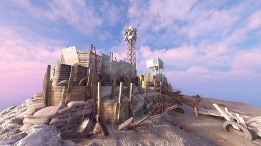 Fabrikanın arka bahçesinin 3 boyutlu görüntüsü