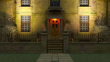 Batı tarzı evin 3D görüntüsü