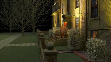 Batı tarzı evin 3D görüntüsü