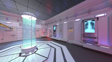 Uzay aracındaki teftiş odasının 3 boyutlu görüntülenmesi