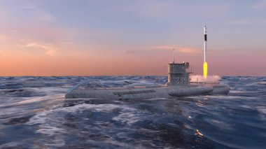 Balistik füze denizaltısının 3D görüntülemesi