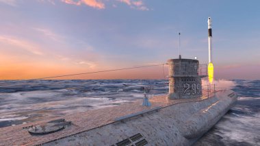 Balistik füze denizaltısının 3D görüntülemesi