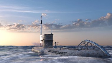 Balistik füze denizaltısının 3D görüntülemesi