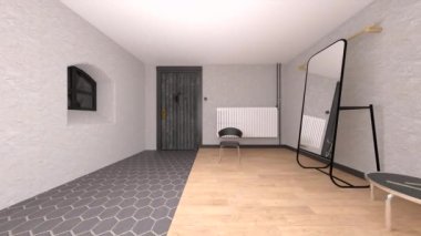 Oturma odasının 3 boyutlu görüntüsü