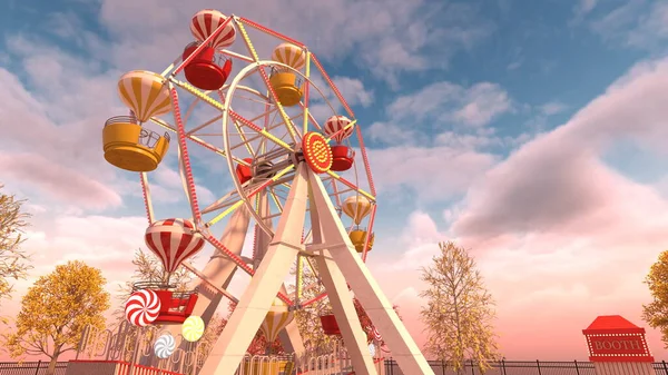 Rendering Ferris Wheel — стокове фото
