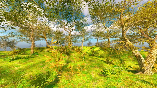 Rendering Forest — Foto de Stock