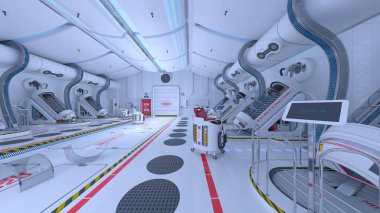 Uzay gemisi hangarının 3D görüntülemesi