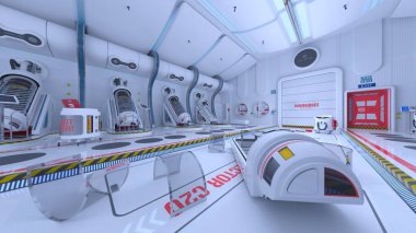 Uzay gemisi hangarının 3D görüntülemesi