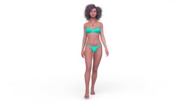 Bikinili bir kadının 3D görüntüsü