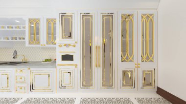 Yemek mutfağının 3 boyutlu görüntüsü