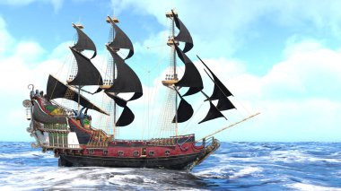 Bir korsan gemisinin 3D görüntülemesi