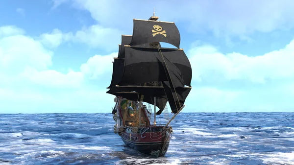 3D rendering of a pirate ship