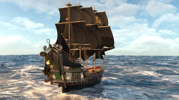 Renderização Navio Pirata — Fotografia de Stock