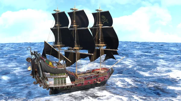 Representación Barco Pirata — Foto de Stock