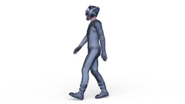 Yürüyen bir savaşçının 3 boyutlu görüntüsü