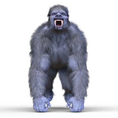 Canavar bir gorilin 3 boyutlu görüntüsü