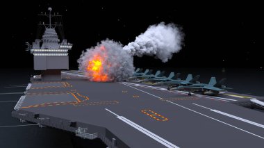 Uçak gemisinin 3D görüntülemesi