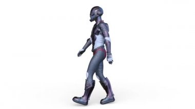 Yürüyen bir siber adamın 3 boyutlu canlandırması