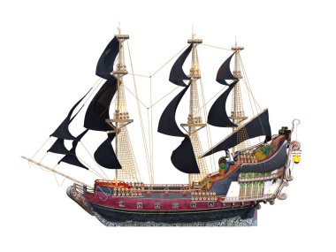 Bir korsan gemisinin 3D görüntülemesi