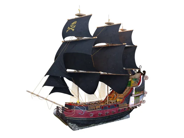 海賊船の3Dレンダリング — ストック写真