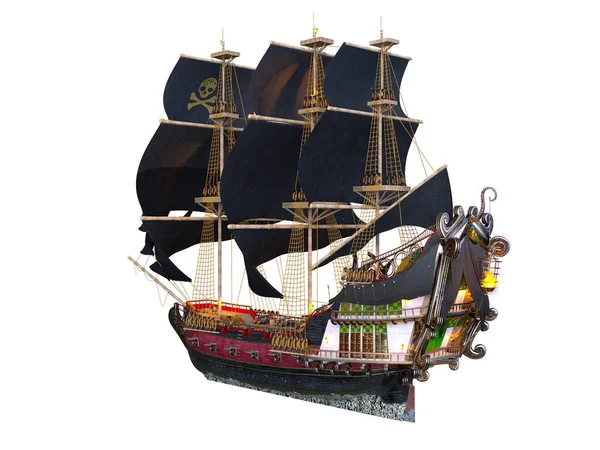 海賊船の3Dレンダリング — ストック写真