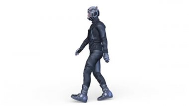 Yürüyen bir siber adamın 3 boyutlu canlandırması