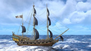 Bir korsan gemisinin 3D görüntülemesi