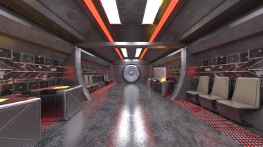 İçerideki uzay aracının 3B görüntülemesi