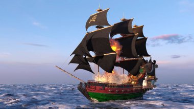 Bir korsan gemisinin 3D görüntülemesi