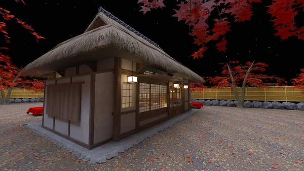 Rendering Japanese Tea House — Stok fotoğraf