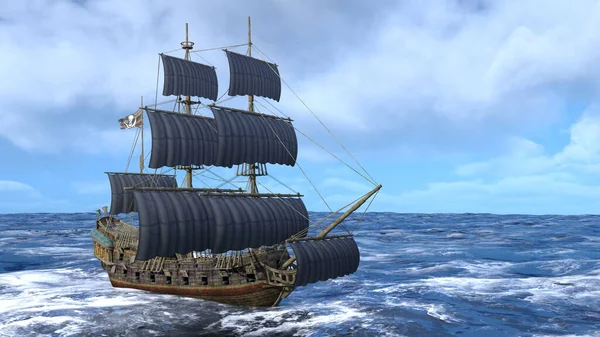 Rendering Pirate Ship — Stock Photo, Image