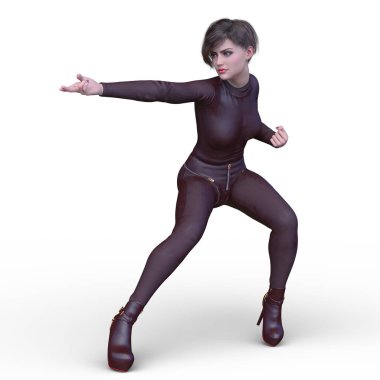 bir kadın savaşçı 3D render