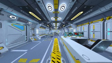 İçerideki uzay aracının 3B görüntülemesi