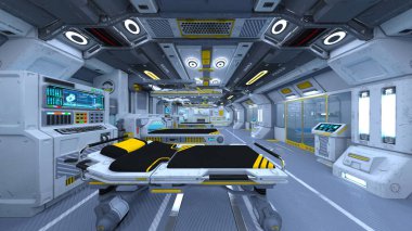 İçerideki uzay aracının 3B görüntülemesi