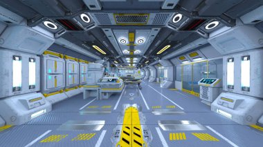 İçerideki uzay aracının 3B görüntülemesi