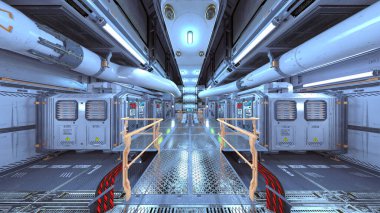 İçerideki uzay aracının 3B görüntülemesi