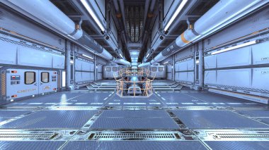 İçerideki uzay aracının 3B görüntülemesi