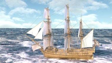Bir korsan gemisinin 3D görüntülemesi