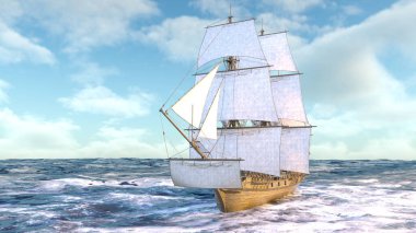 Bir korsan gemisinin 3D görüntülemesi