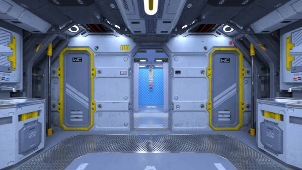 内部の宇宙船の3Dレンダリング — ストック写真