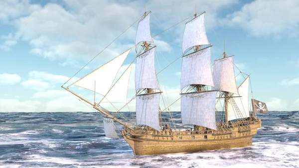 Rendering Pirate Ship — Stock Photo, Image